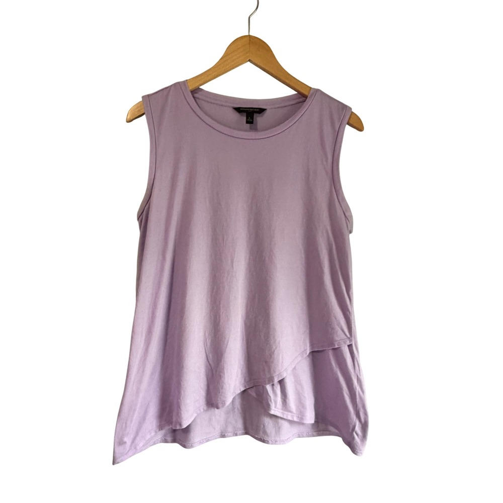 Banana Republic Womens Lilac Purple Layered Tulip Hem Sleeveless‎ Tank Top L